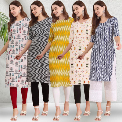 1 Stop Fashion Women Printed A-line Kurta(Multicolor)