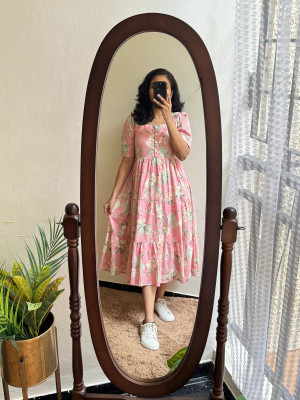 The Nayahikas Flared/A-line Gown(Pink)