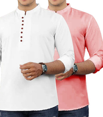 CROWNTAIL Men Solid Straight Kurta(Multicolor)