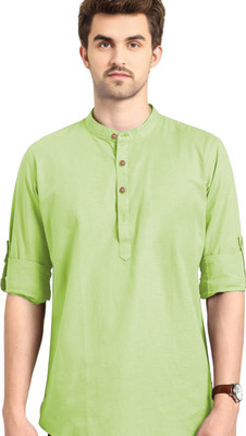 Univibe Men Solid Straight Kurta(Green)