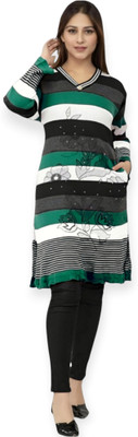 HouseOfCommon Women Self Design Straight Kurta(Multicolor)