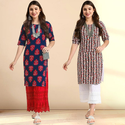 1 Stop Fashion Women Printed A-line Kurta(Multicolor)