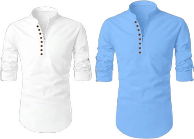 JAGRUTIFASHOIN Men Solid Straight Kurta(Multicolor)
