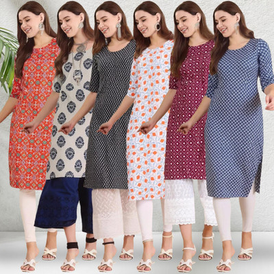 1 Stop Fashion Women Printed A-line Kurta(Multicolor)