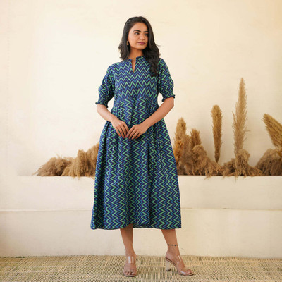 Mqueen Creation Anarkali Gown(Blue)