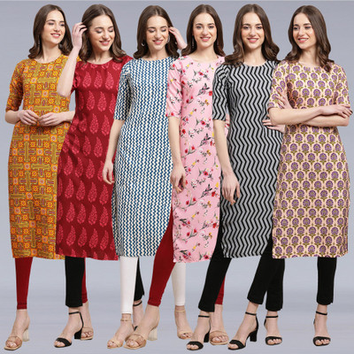 1 Stop Fashion Women Printed A-line Kurta(Multicolor)