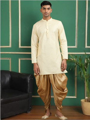 Tattva Men Printed Straight Kurta(Beige)