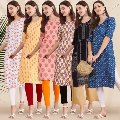 1 Stop Fashion Women Printed A-line Kurta(Multicolor)