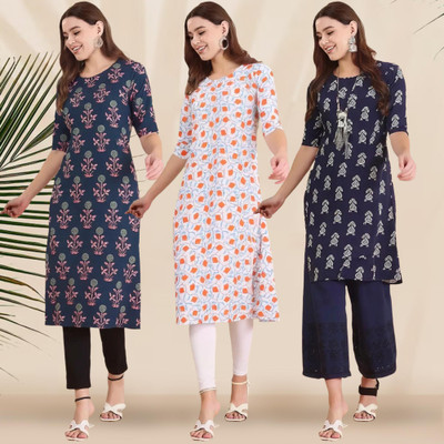 1 Stop Fashion Women Printed A-line Kurta(Multicolor)