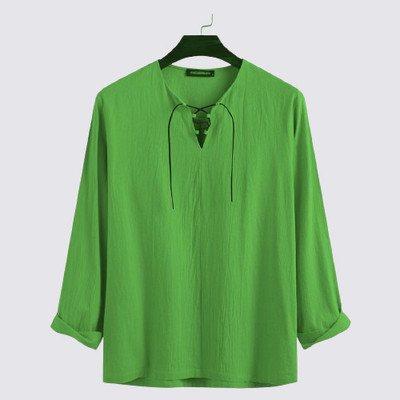 GAINELL Men Solid Straight Kurta(Black)