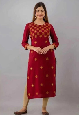 GODWEEN Women Printed Straight Kurta(Multicolor)