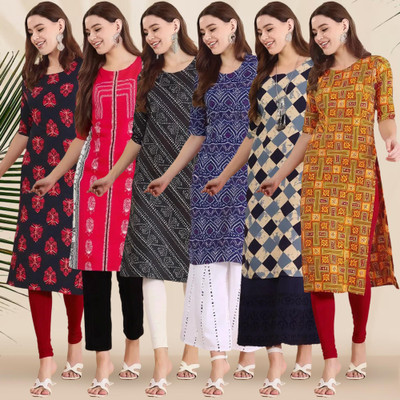 1 Stop Fashion Women Printed A-line Kurta(Multicolor)