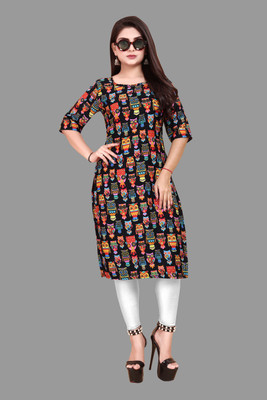 RIDDHI COLLECTION MALL Women Printed Straight Kurta(Multicolor)