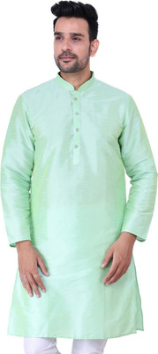 JEXI Men Solid Straight Kurta(Light Green)