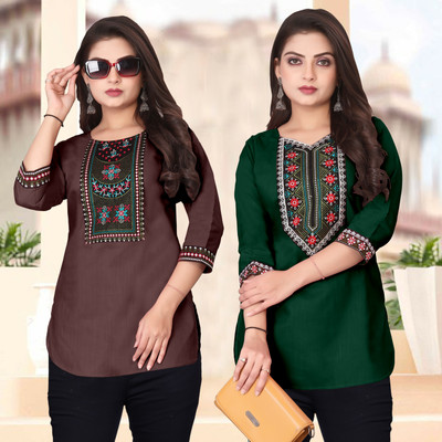 HELLY512 Women Embroidered A-line Kurta(Multicolor)