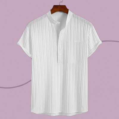 Looksky Men Self Design A-line Kurta(White)