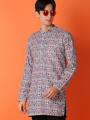 V-MART Men Printed A-line Kurta(Multicolor)