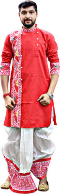 GOURI COLLECTIONS Men Embellished Ethnic Dress Kurta(Red)