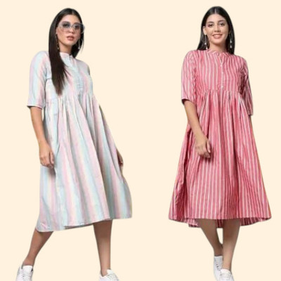 Rangrasiya Creationlp Women A-line Multicolor Midi/Calf Length Dress