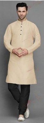 PRIDE SALES Men Solid Ethnic Dress Kurta(Beige)