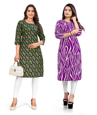 SAIKRUPA FASHION Women Printed A-line Kurta(Multicolor)