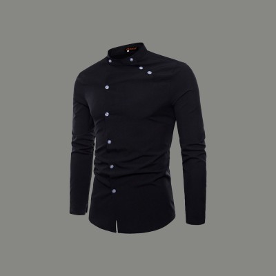 Qlonz Store Men Solid Casual Black Shirt