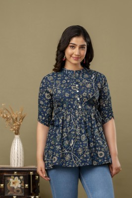 Tulsiram Party Floral Print Women Blue, White Top