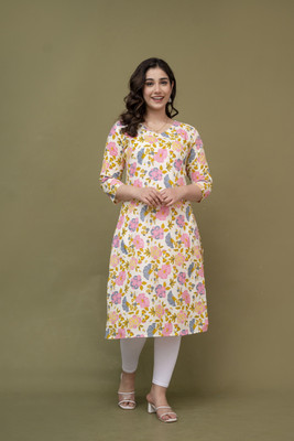 MYSDIVA Women Printed Straight Kurta(Multicolor)