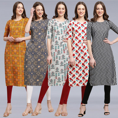1 Stop Fashion Women Printed A-line Kurta(Multicolor)