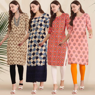 EthnicBasket Women Printed A-line Kurta(Multicolor)