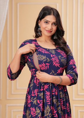 ramaneey Women Maternity/Nursing Nighty(Multicolor)