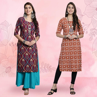 EthnicBasket Women Printed A-line Kurta(Multicolor)