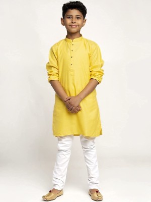 VenkateshLaxmii Boys Solid Ethnic Dress Kurta(Yellow)