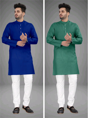 UNIQUE MOMENTS Men Solid A-line Kurta(Multicolor)