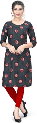 Shiv Enterprise Women Printed Straight Kurta(Grey, Maroon, Black)