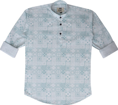 Cay Boys Printed Straight Kurta(Light Blue, White)