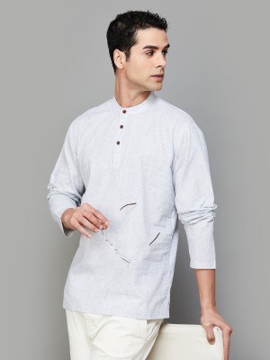 Melange by Lifestyle Men Solid A-line Kurta(White)