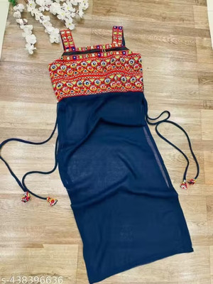 PARROT ENTERPRISE Women Embroidered A-line Kurta(Blue)