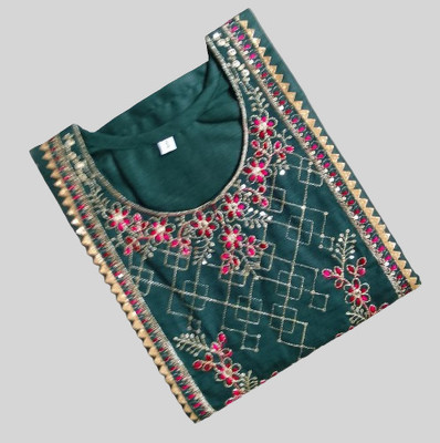 JAYA DESIGNER Women Embroidered Straight Kurta(Green)