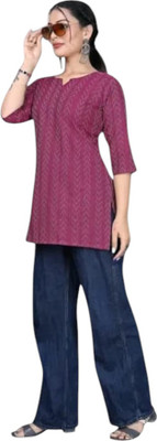 Kfashionbj Women Solid A-line Kurta(Purple)