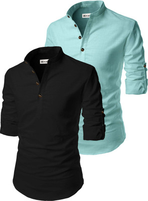 RAREMARK Men Solid Straight Kurta(Light Green)