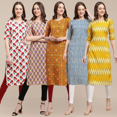 EthnicBasket Women Printed A-line Kurta(Multicolor)