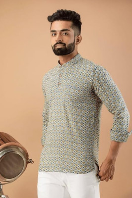 JENJEE Men Printed A-line Kurta(Multicolor)
