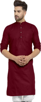 The Fashion Outlets Men Solid A-line Kurta(Maroon)
