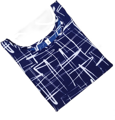 RD Collection Women Printed Straight Kurta(Blue, White)