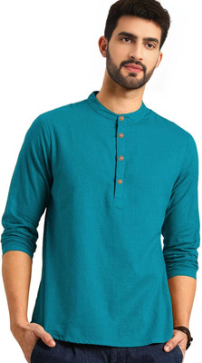 DiAsh Men Solid A-line Kurta(Brown)