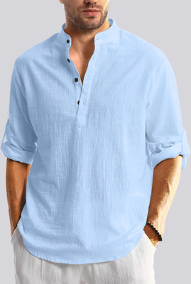 ZARTHA Men Solid Straight Kurta(Yellow)