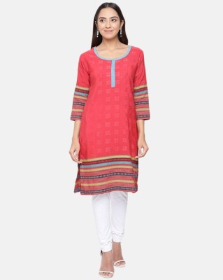 ishitva Women Printed Straight Kurta(Red)