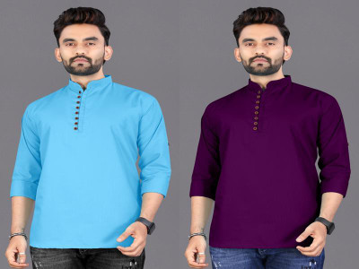 click n buy Men Solid Straight Kurta(Multicolor)