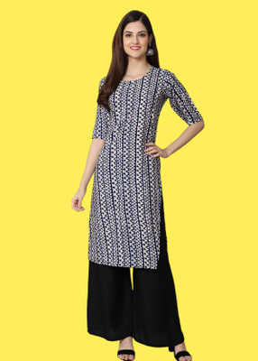 Maheshvi Women Printed A-line Kurta(Dark Blue)